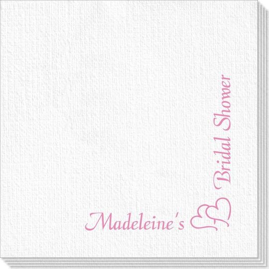 Corner Text with Graphic Double Hearts Deville Napkins